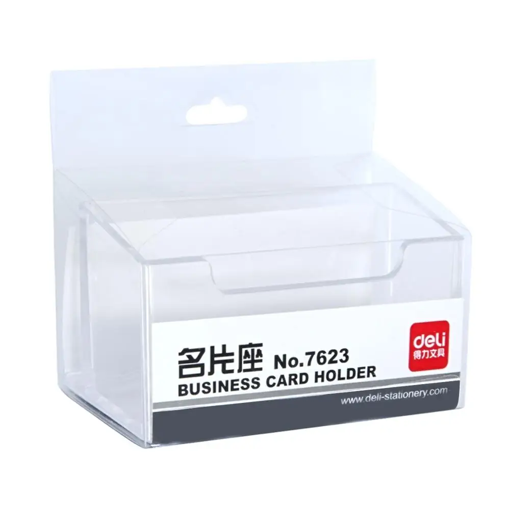 1PCS Deli business card box 7623 large capacity card seat plastic