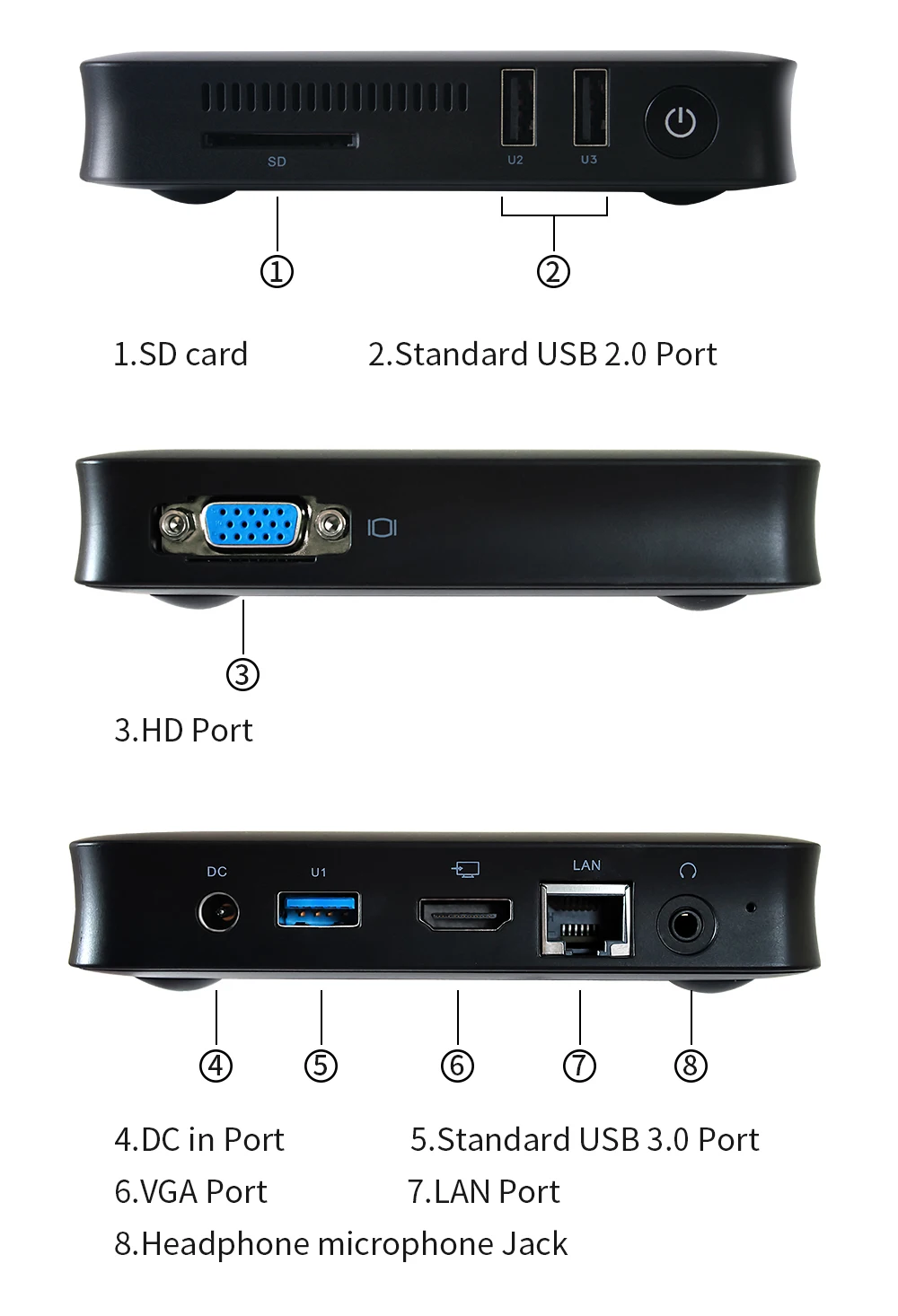 Перемычка EZbox Z8 мини ПК Intel Atom X5-Z8350 1,44 Ghz 2 GB/32 GB Windows 10 Мини компьютер 2,4G/5G WiFi 1000M LAN HDMI VGA выход