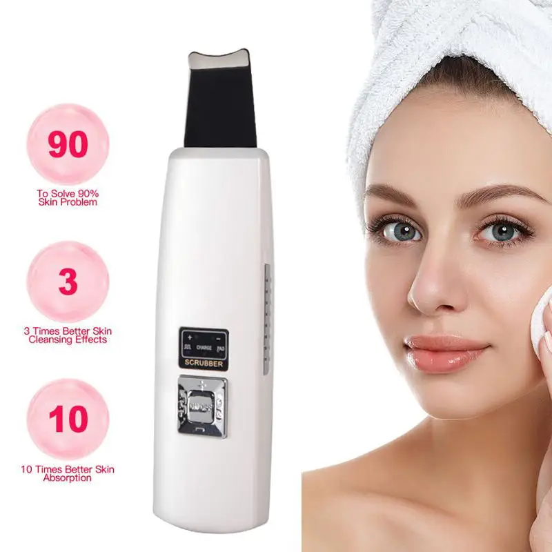 

Ultrasonic Ion Skin Scrubber Facial Care Ultrasonic Scrubber Cleaner Blackhead Removal Face Peeling Extractor Skin Beauty Device