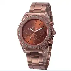 Горячие модные женские часы GENEVA простые женские часы со стразами брендовые римские цифры кварцевые наручные часы подарок Montre Femme # W