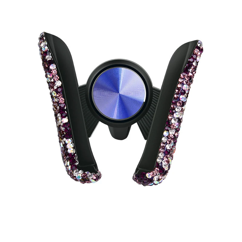 Универсальный автомобильный держатель для телефона с украшением в виде кристаллов для iPhone, смартфонов, мобильных телефонов, автомобильный держатель, подставка для крепления на лобовое стекло - Цвет: purple