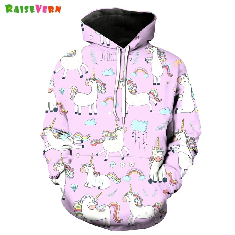 

Colorful Rainbow Print Unicorn Hoodies Children Girls Casual Long Sleeve Sweatshirts Kids Pullover Top 4 5 6 7 8 9 Year
