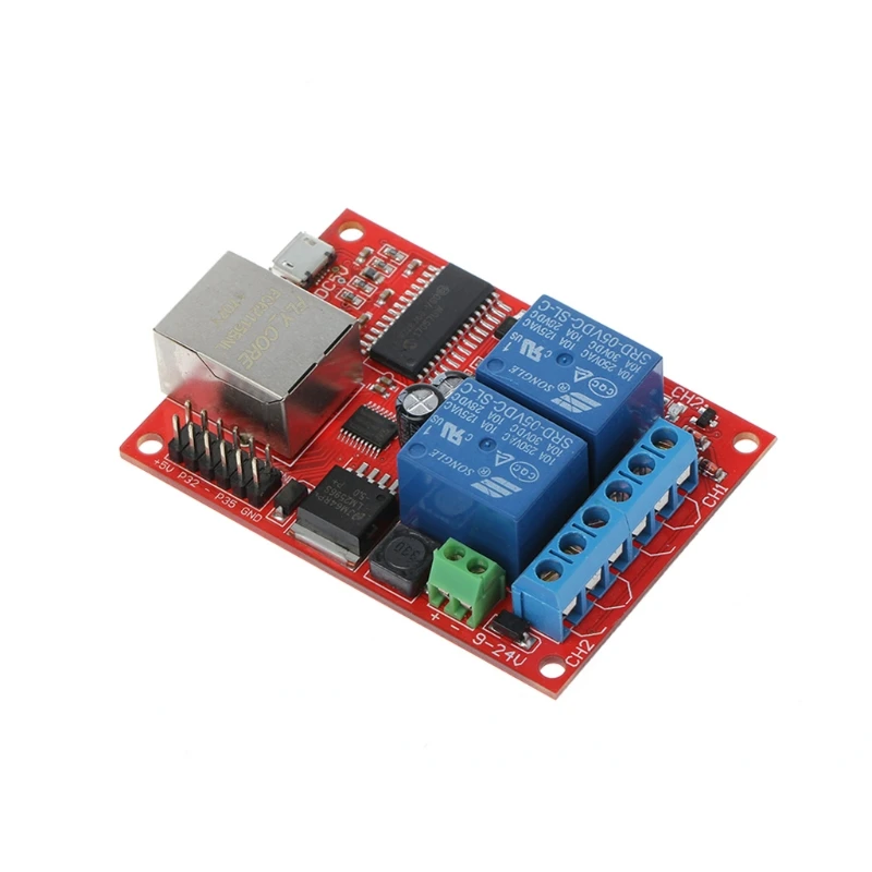 1PC LAN Ethernet 2 Way Relay Board Delay Switch TCP/UDP