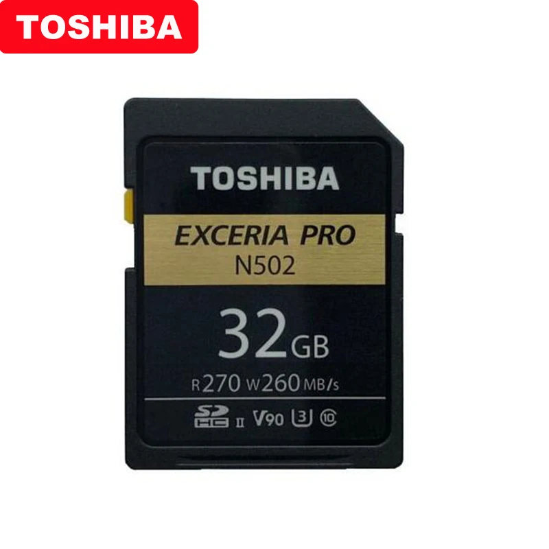 TOSHIBA sd карта 32 Гб SDHC U3 64 128 ГБ SDXC V90 UHS II карты памяти N502 EXCERIA PRO до 270 МБ/с./с поддержка