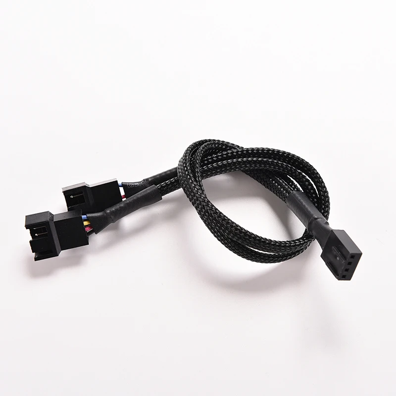 

High Quality 26.2cm 4Pin PWM To Dual PWM Computer Case Fan Power Sleeved Y-Splitter Adapter Cable Computer Case Fan Power Cable