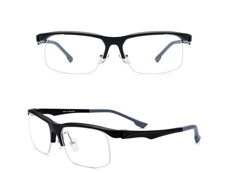 TR90 Оптическое стекло es оправа для мужчин и женщин полуквадратное близорукость стекло для глаз по рецепту стекло для глаз es пластиковые титановые очки - Цвет оправы: 6
