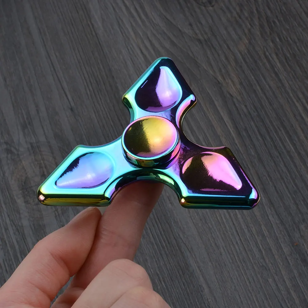 Rainbow Tri Fidget Hand Spinner Alloy Finger Desk Focus Stress Relief Fidget Toys Rainbow Tri Fidget Hand Spinner Alloy Finger Desk Focus Stress Relief Fidget Toys