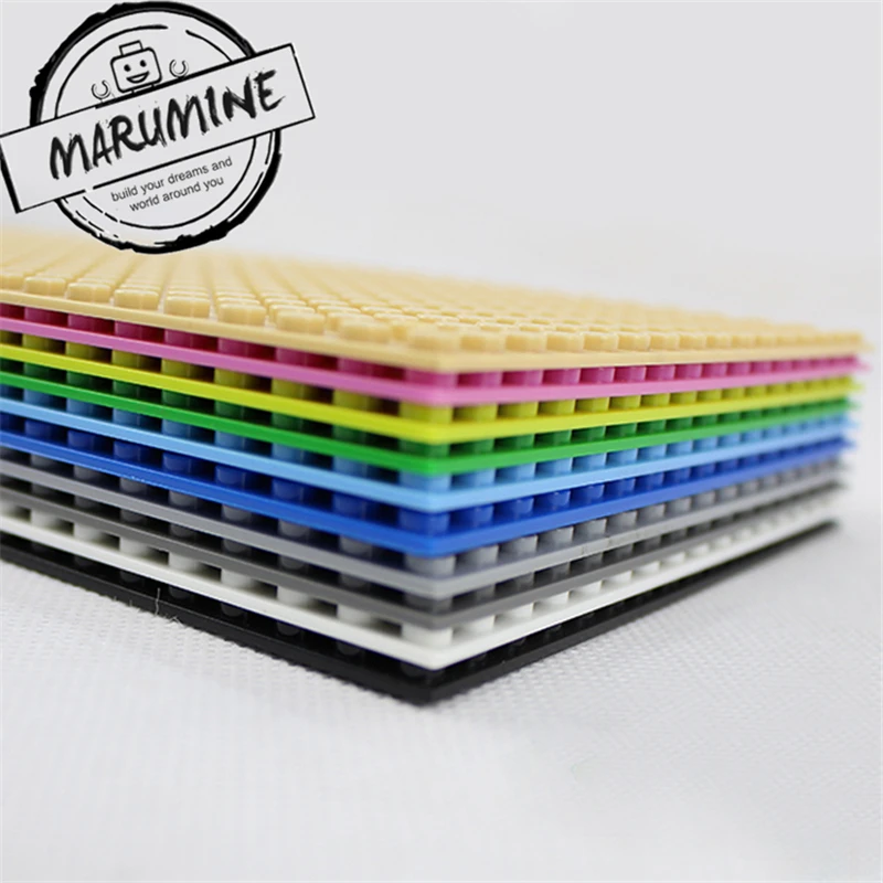 

MARUMINE Baseplate 16 x 32 with Square Corners Plate Blocks Set Compatible DIY Classic Educational Building Bricks Toys