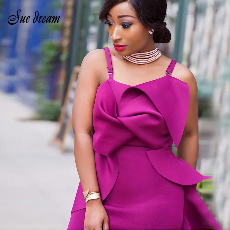 

New sleeveless ruffled layered ruffled slim shoulder strap party tight dress female summer sexy slim asymmetric dress wholesale