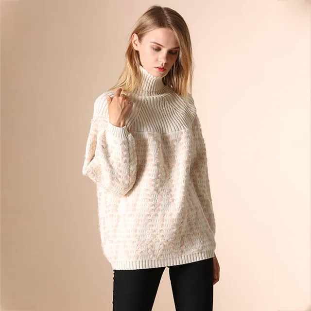 2017 Pullovers Sweaters Womens Turtleneck Knit Autumn Winter Fall Fashion Oversize Poncho Sweater Girls Knitted Cute