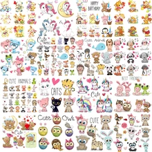 Fer sur de Jolis Patchs Animaux pour Enfants Vêtements T-SHIRT BRICOLAGE Appliques De Transfert De Chaleur Vinyle Licorne Patch Autocollants Presse Thermique
