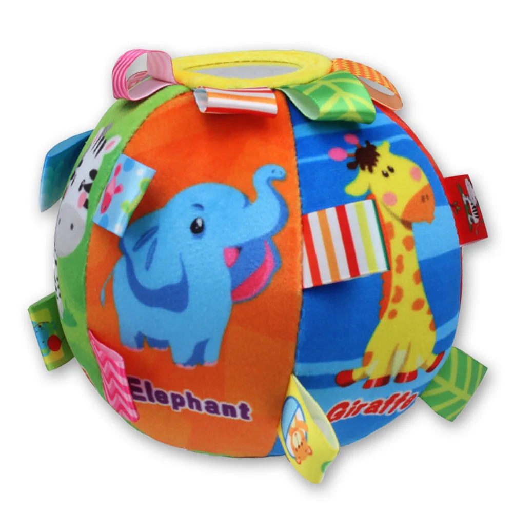 Multicolor Animal Rattle Ball Soft Plush With Sound Baby Educational