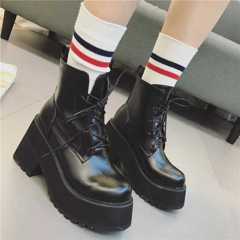 

POADISFOO high-heeled Martin boots waterproof platform with thick-soled high-heeled boots women's boots .JXQ-2868-10