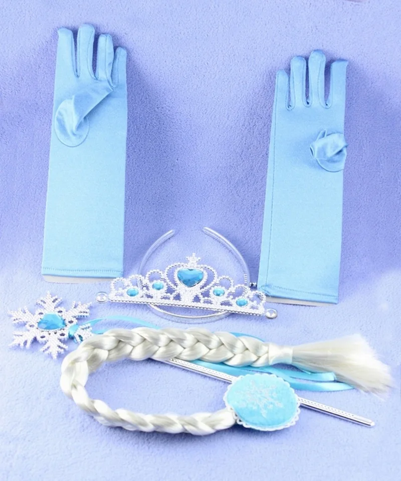 

2016 Hot Sale Fro.zen Princess Jewelry Sets Girls Love Jewelry Crown Hair Clip Wand Braid Glove Sets Kids Jewelry XRN64
