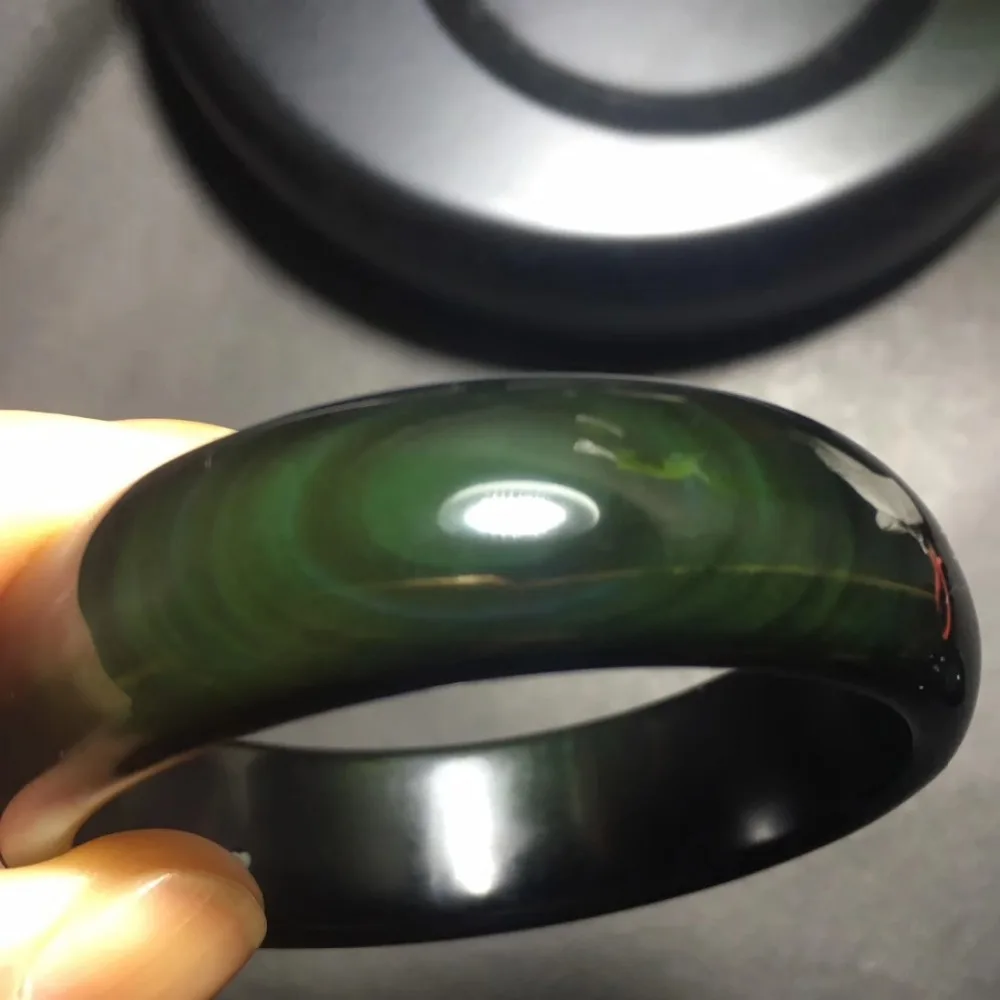 

Natural Black Obsidian Bangle Rainbow Color Gemstone Woman 52mm 53mm 54mm 55mm 56mm 57mm 58mm 59mm 60mm 61mm 62mm 63mm AAAAA