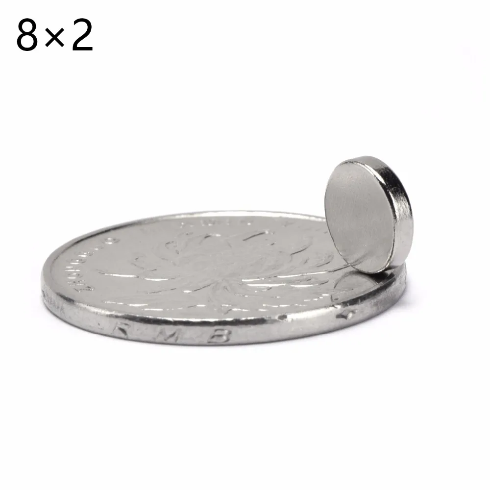 

3000pcs 8mm x 2mm Super Strong Rare Earth NdFeB Magnet 8 * 2 mm Neodymium N50 Disc Magnets Round Cylinder Sheet Fridge 8*2mm