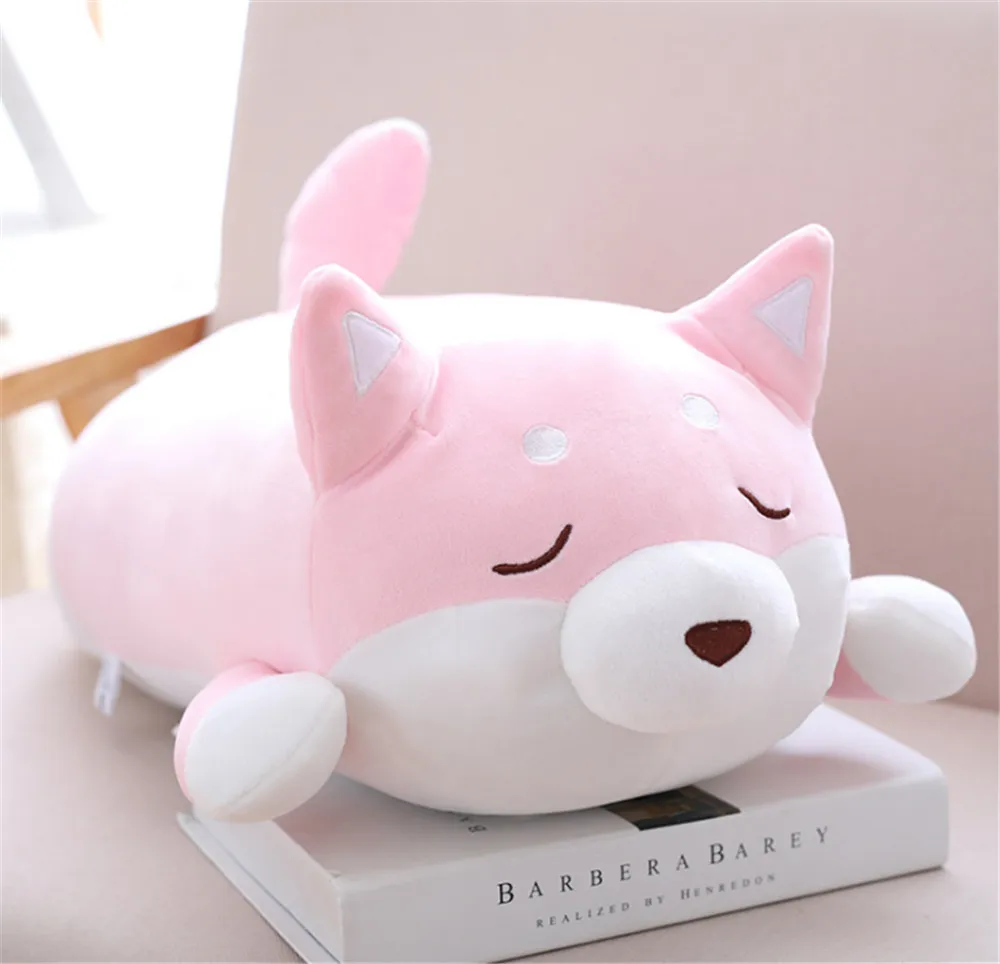 Fancytrader Giant Lying Animal Akita Plush Toy Pillow Stuffed Cartoon Anime Shiba Inu Dog Doll   58cm Present for Children2