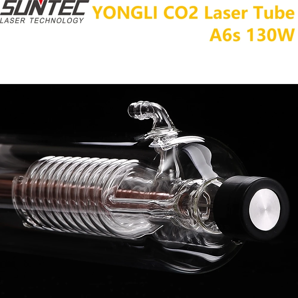 SUNTE YONGLI A6s 130W CO2 Laser Tube Length 1650 Dia. 80mm for CO2 Laser Engraving Cutting Machine With Wooden Case Box Packing