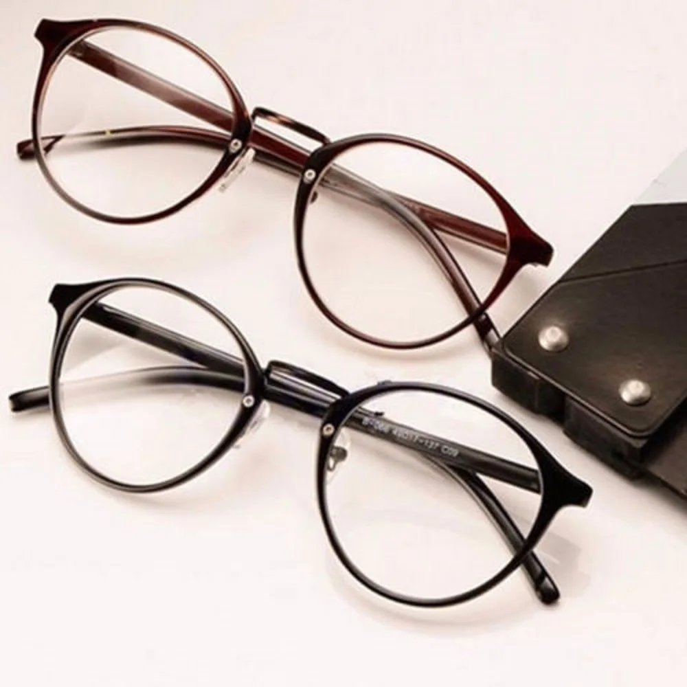 

Vintage Clear Lens Eyeglasses Frame Retro Round Men Women Unisex Nerd Glasses