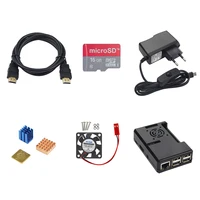Raspberry Pi 3 Model B+ Accessories Kit Power Adapter+ABS Case+16G SD Card+Heatsink+Cooling Fan+HDMI Cable for Raspberry Pi 3/2