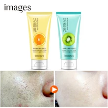 IMAGES Kiwi Fruit Fresh Orange Facial Cleanser Face Wash Deep Clean Nourishing Foam Moisturizing Whitening Anti-Spots Marks