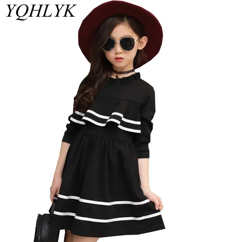 

New Fashion Spring Autumn Girl Dress 2018 Korean Children Long-Sleeved Princess Dresses Sweet Casual Kids Clothes 6-13Y W158