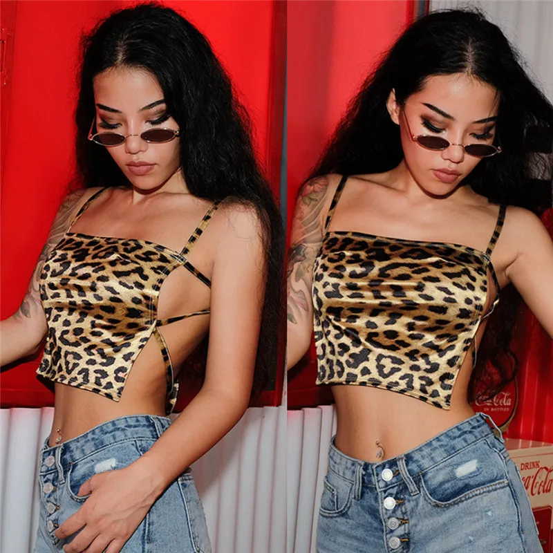 2019 جديد أزياء ليوبارد المطبوعة الصيف المحاصيل الأعلى المرأة أكمام ضمادة كاميس مثير عارية الذراعين ضمادة ضئيلة قمم ملابس للنادي 2019 جديد أزياء ليوبارد المطبوعة الصيف المحاصيل الأعلى المرأة أكمام ضمادة كاميس مثير عارية الذراعين ضمادة ضئيلة قمم ملابس للنادي