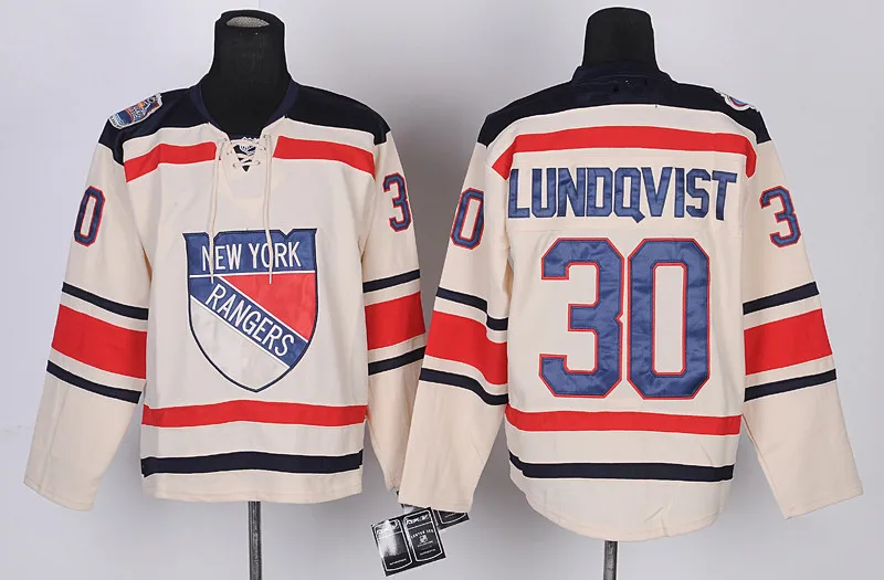 New York Rangers Hockey Jerseys 30 Henrik Lundqvist Jersey Home Royal Blue White Winter Classic