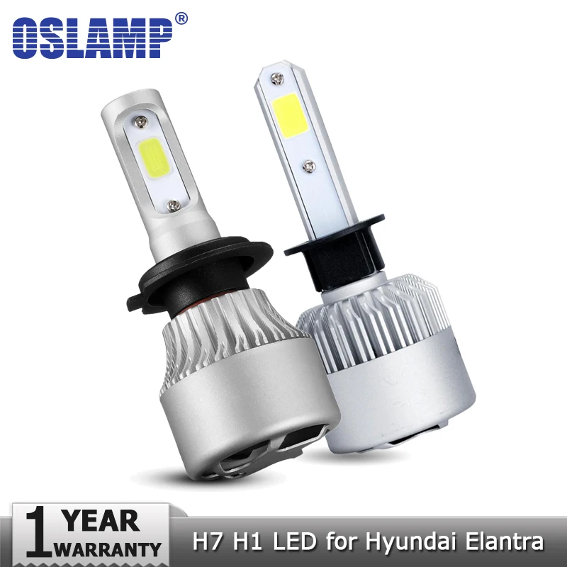 Oslamp H7 High Beam H1 Low Beam COB Car LED Headlight Bulbs 72W 8000lm