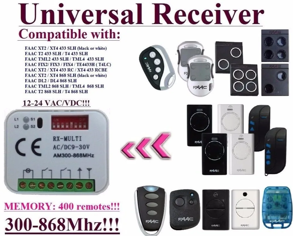 

5pcs Receiver Compatible with FAAC 433,92Mhz - 868,3Mhz remote controls receiver rolling code free shipping