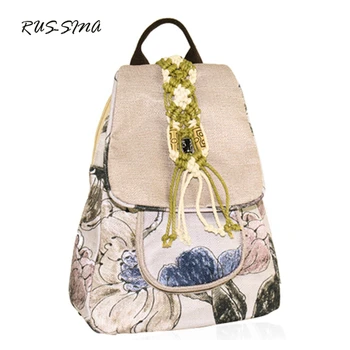 

New Fashion Canvas National School Student Backpack Flower Teenager Preppy Style Rucksack Large Capacity Packsack YNS-TG-130