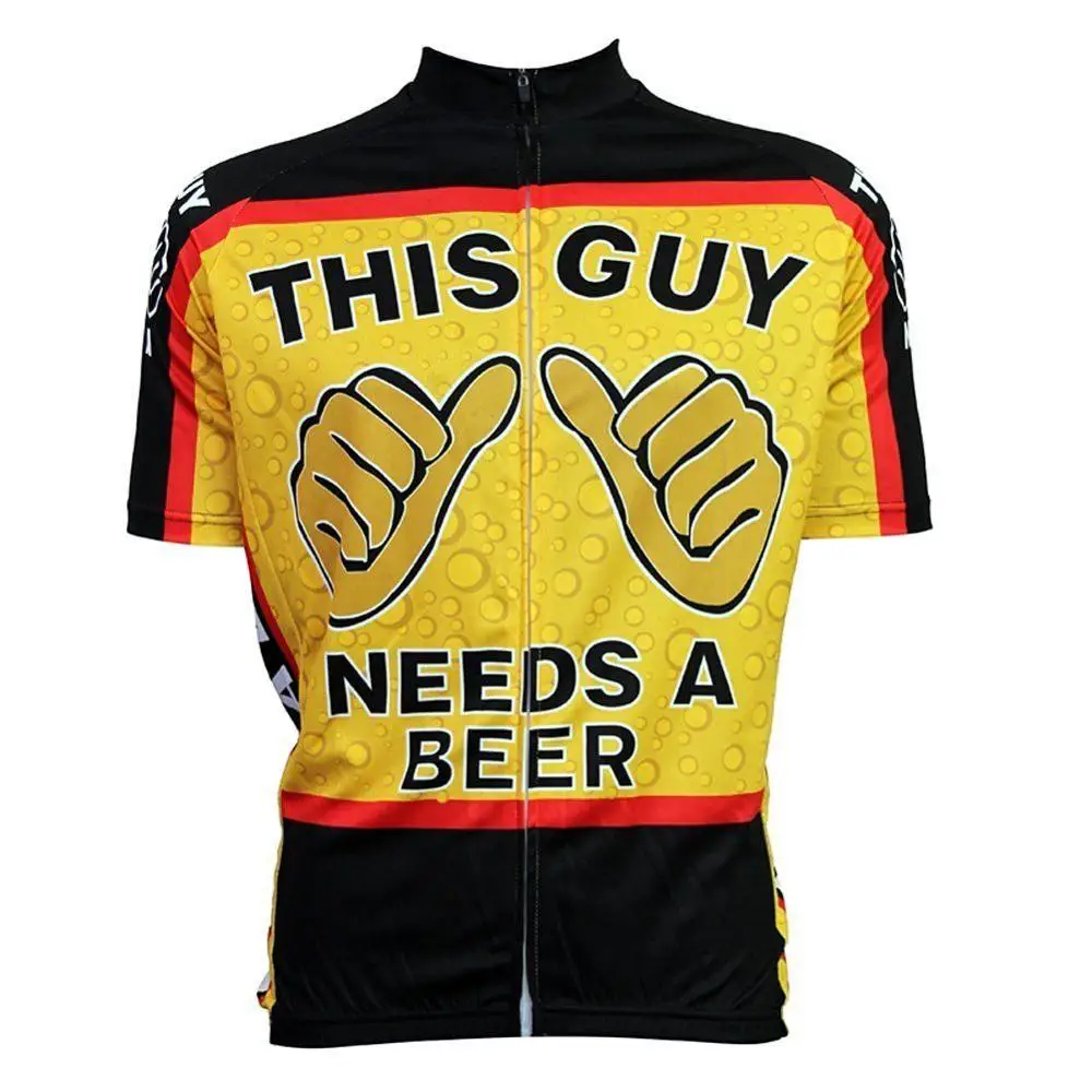 This Guy Needs A Beer Cycling Clothing Bike Jersey Top Breathable
