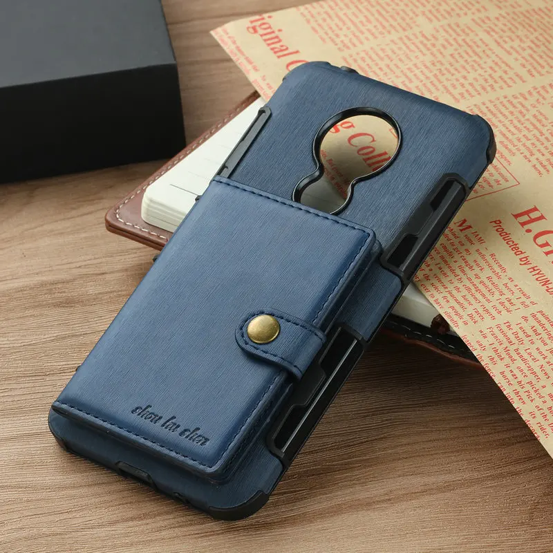 

Brushed Cloth Wallet for Motorola Moto G7 Power Case Motorola G7 Play Case Card Slot Flip Back Cover for Motorola Moto G7 Play