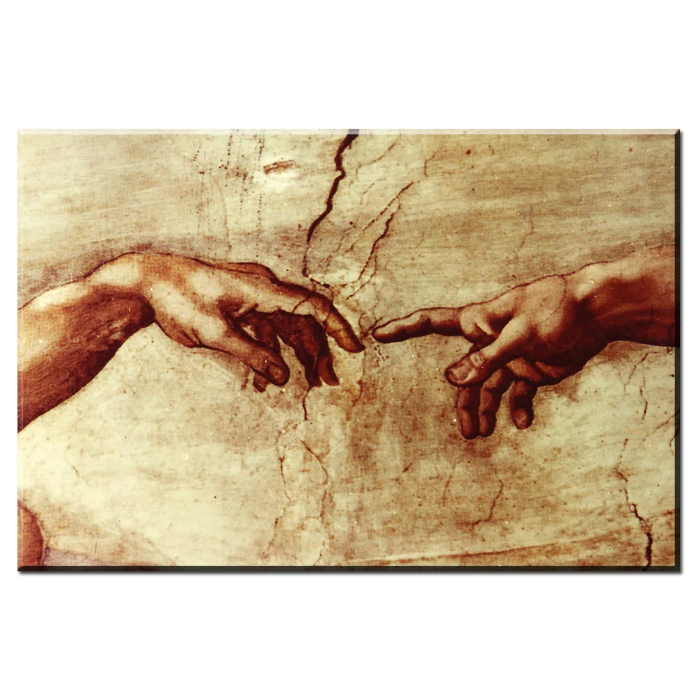 Xdr189 известная картина на холсте(создание Адама) микеланжело Печать на холсте для декора стен ручные картины холст искусство