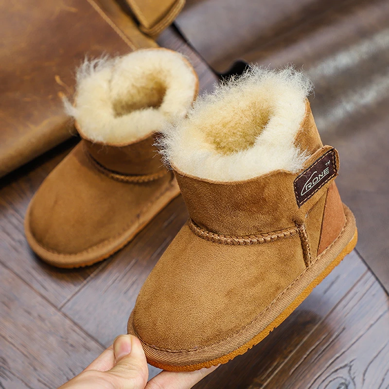 

boys and girls Children's shoes Fur snow boots Winter cotton shoes Children's boots children's snow shoes Sheepskin