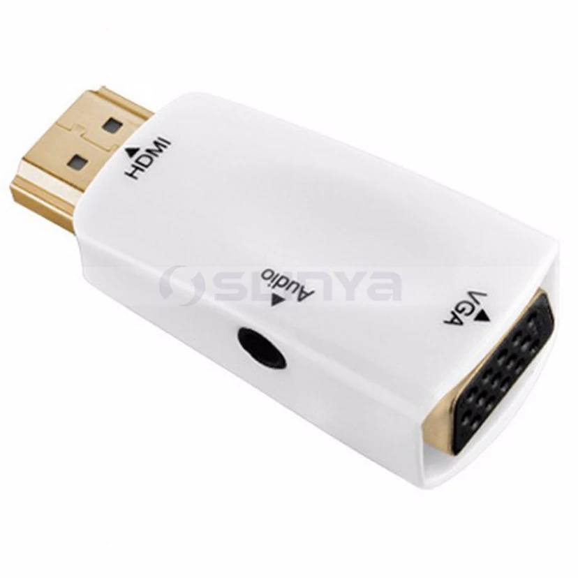 White 1080 P HDMI конвертер VGA адаптер с аудио кабель для ПК ТВ Xbox 360 PS3 - Цвет: White