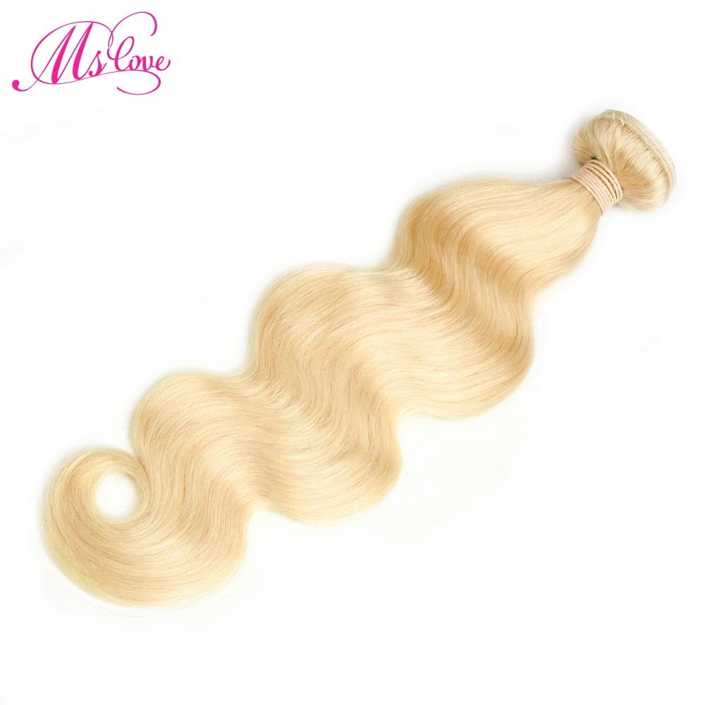 Ms Love 613 Blonde Full Color Brazilian Hair Body Wave Bundles Weave 1 PC Non Remy 100% Human Hair Extensions 10-28Inch Ms Love 613 Blonde Full Color Brazilian Hair Body Wave Bundles Weave 1 PC Non Remy 100% Human Hair Extensions 10-28Inch