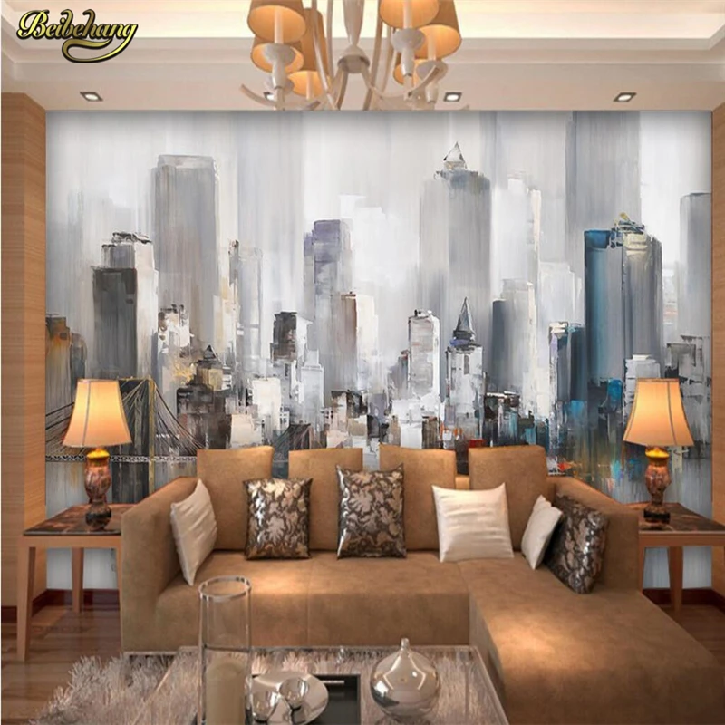 

beibehang French city landscape oil painting Custom Papel De Parede 3D Wall paper Mural living Room Bedroom wallpaper for walls