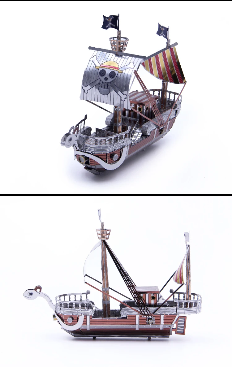 Microworld 3D DIY меаллическая сборка Z012 Going Merry boat Модель Развивающий Пазл лазерная резка подарки игрушки для детей