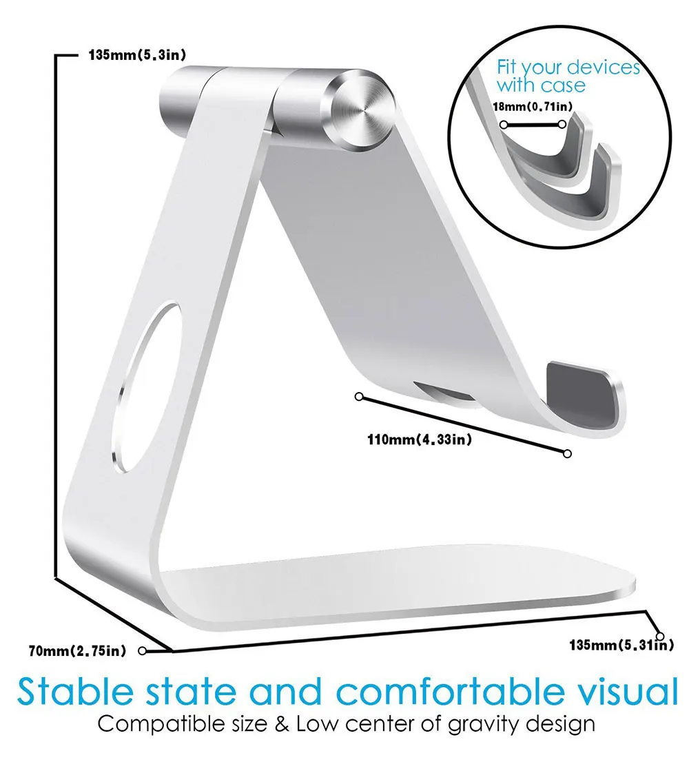 Portefeuille Tablet Stand Adjustable For iPad Stand Desktop Holder Dock for new iPad 2017 Pro 9.7 10.5 Air mini 2 3 4 iPhone X 8 (5)