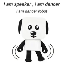 Квадратный танцующий робот-динамик с мощной функцией танца, милый беспроводной динамик танцор собака игрушка