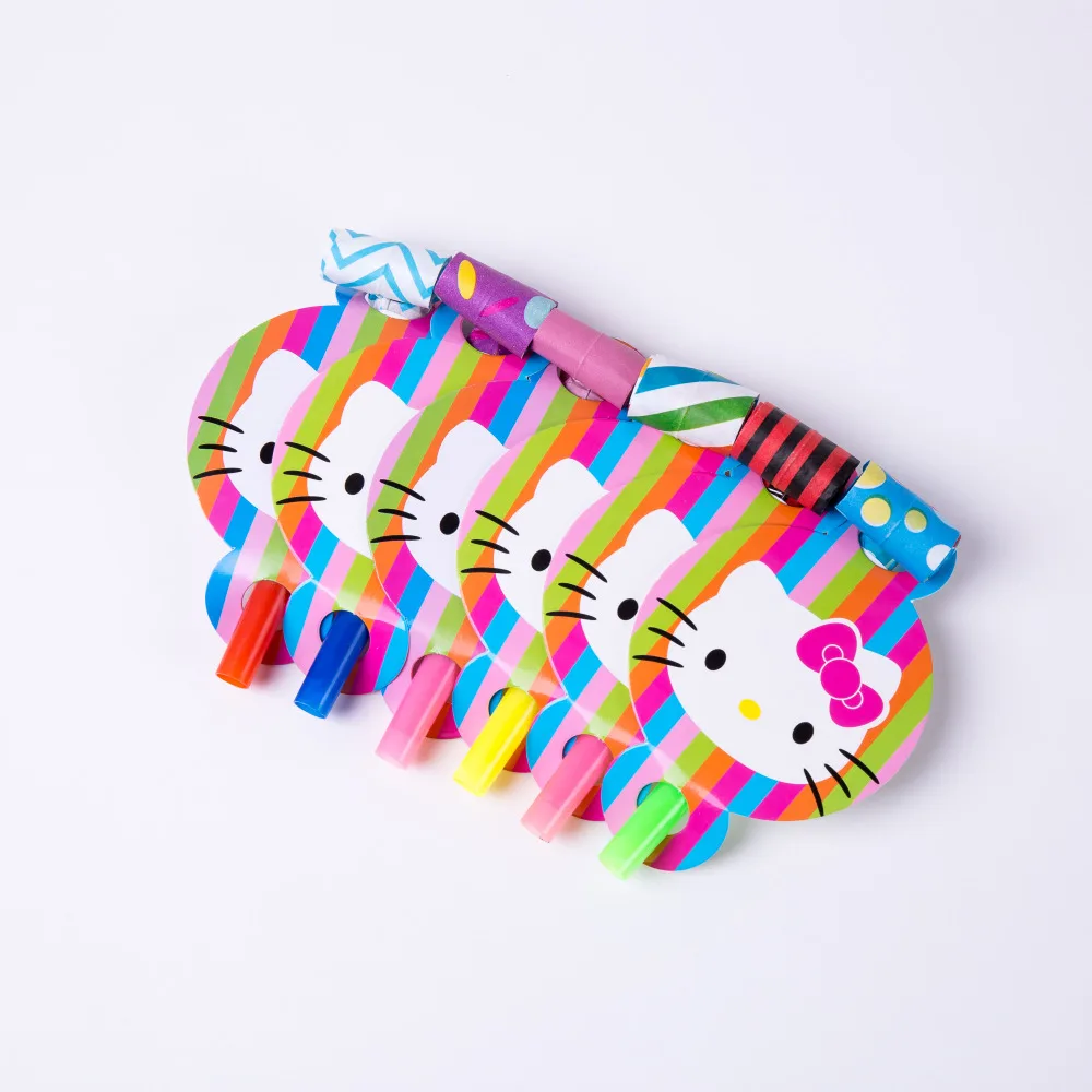 

6pcs Hello Kitty Blow Out Party Decoration Baby Shower Girl Wedding Decor Anniversary Celebration Activity Goods For Supplier