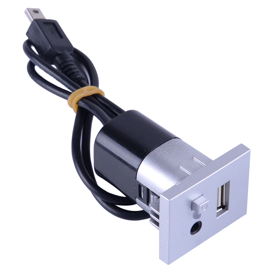 CITALL подходит для Ford Focus MINI USB приборная панель Вход Соединительный модуль точка MP3 3,5 мм разъем черный/серебристый - Название цвета: silver