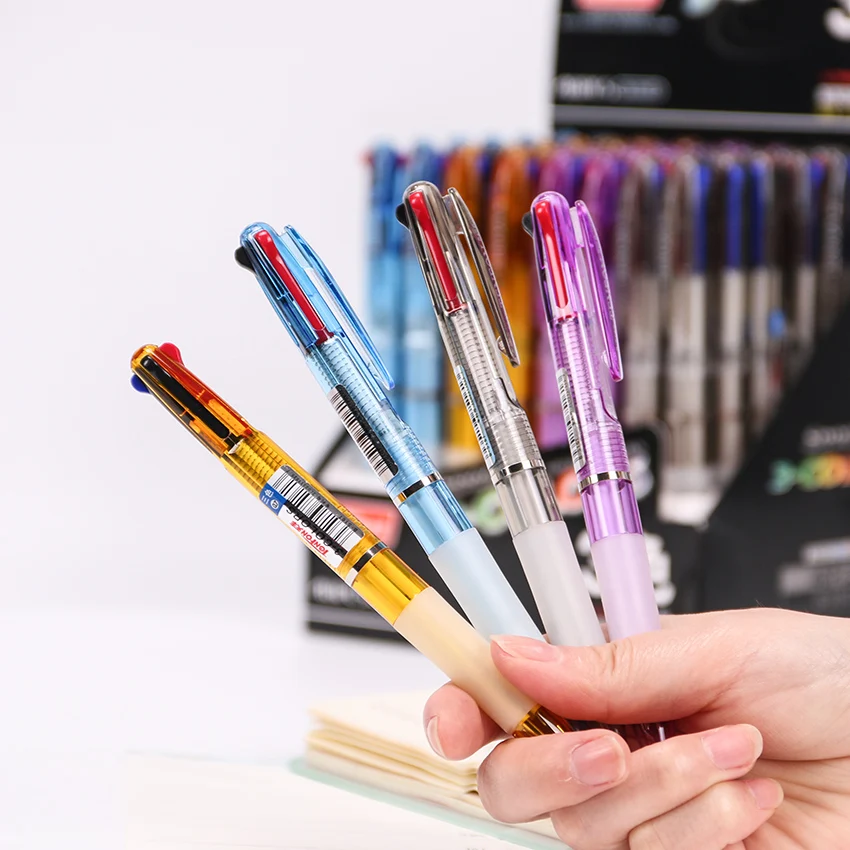 

1PC Color Plastic Ballpoint Pen Multifunction 3 In 1 Colorful Ball Pen Novelty Gift Office School Student Essential Stationery