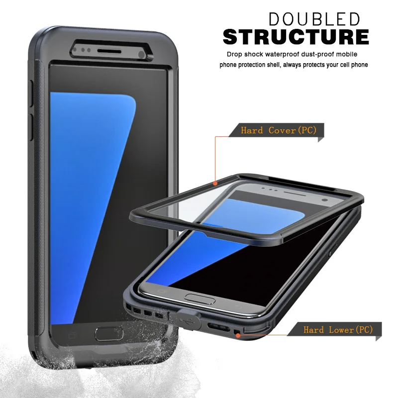 

Waterproof IP68 Outdoor phone Case For Samsung S7 Dustproof Shorkproof Bag Shell Full Body Cover Free shipping