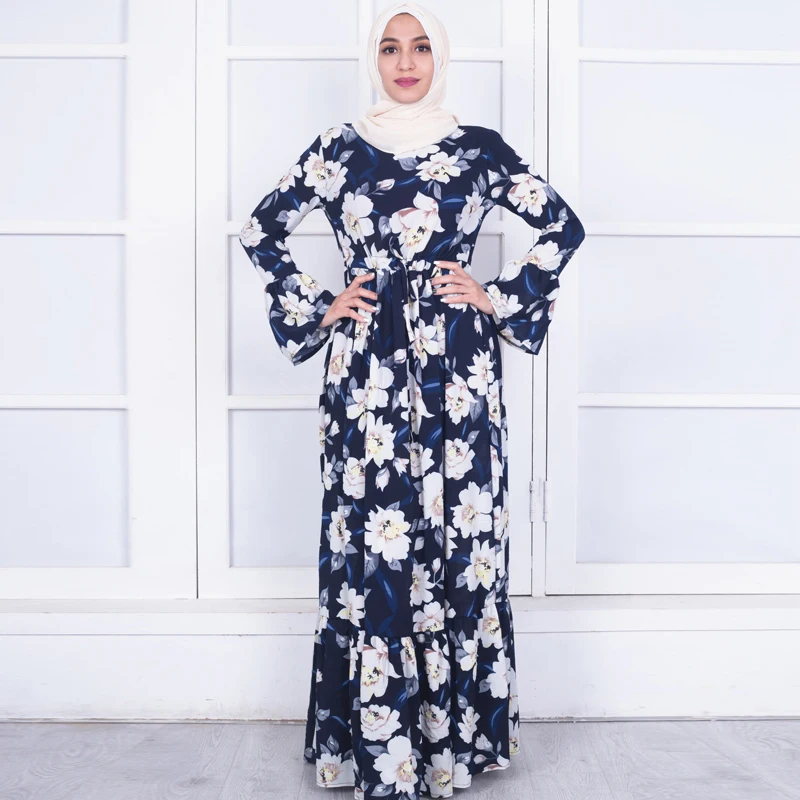 

Plus Size Vestidos 2019 Spring Abaya Dubai Kaftan Long Bandage Maxi Muslim Bodycon Dress Women Turkish Islamic Prayer Clothing