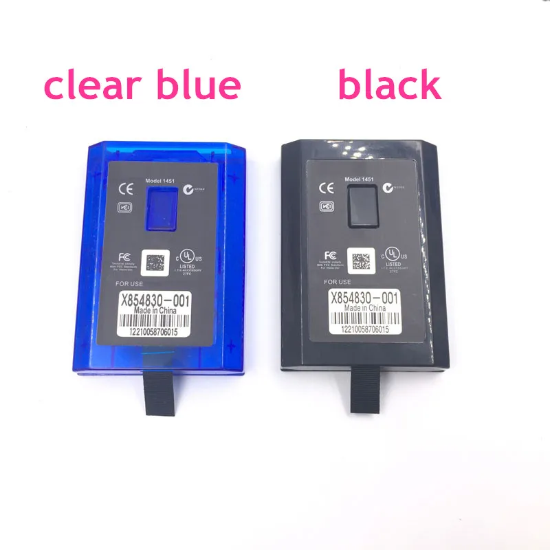 

Black Clear blue Color HDD Case External Enclosure Box Shell Cover for Microsoft Xbox 360 Slim Hard Drive Case