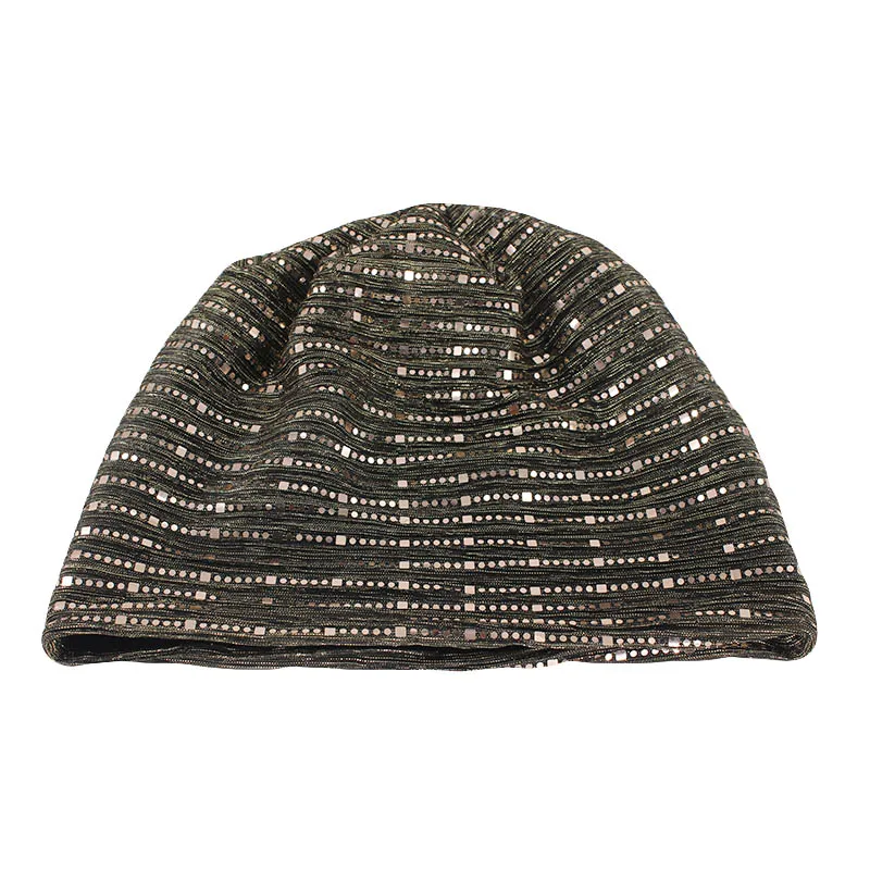 Новая модная женская осенняя теплая шапка бини для женщин капот блёстки девушки зима красота высокое качество хлопок Gorras рукав кепки