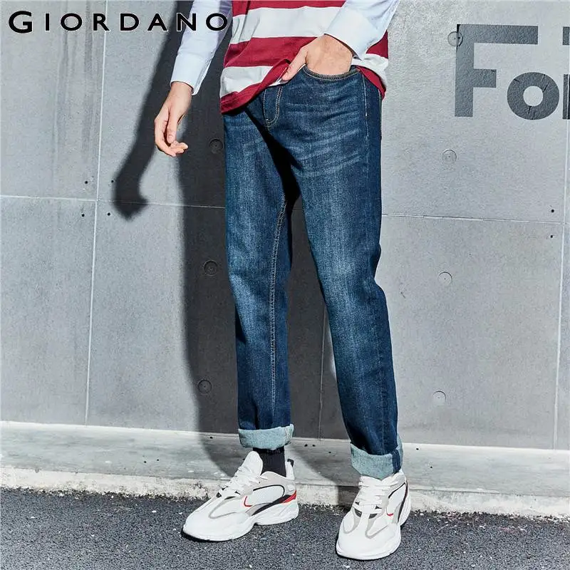 Giordano джинсы мужские джинсовые брюки из эластичного хлопка с пятью карманами