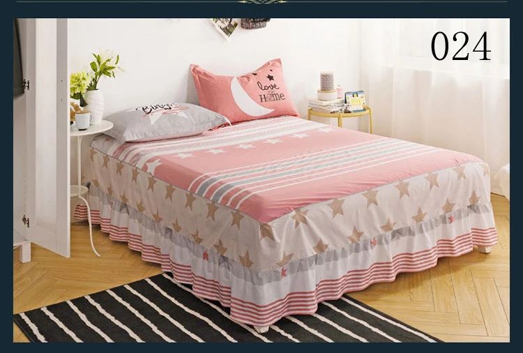 Новые постельные принадлежности хлопковый матрац, чехол Твин Полный размер королева 1 шт. кровать юбка с эластичной крышкой покрывало кроватный подзор